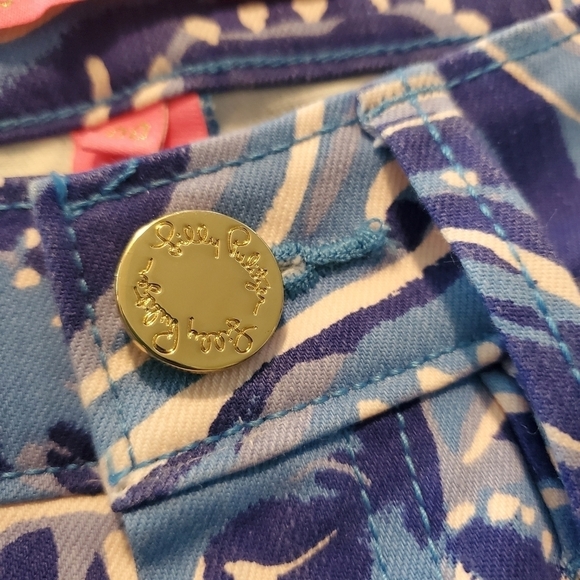 Lilly Pulitzer South Ocean Skinny Crop in Coastal Blue Bottoms size 00, preppy - Picture 7 of 7
